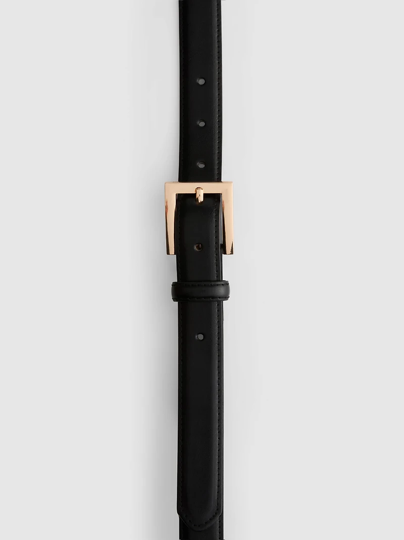 Square Buckle Skinny Belt