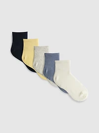 5pk Ribbed Ankle Socks