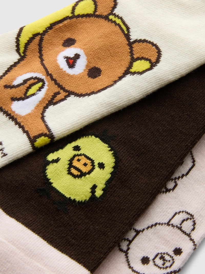 3pk Rillakuma Cotton Graphic Ankle Socks