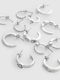 6pk Rhinestone Hoop Earrings