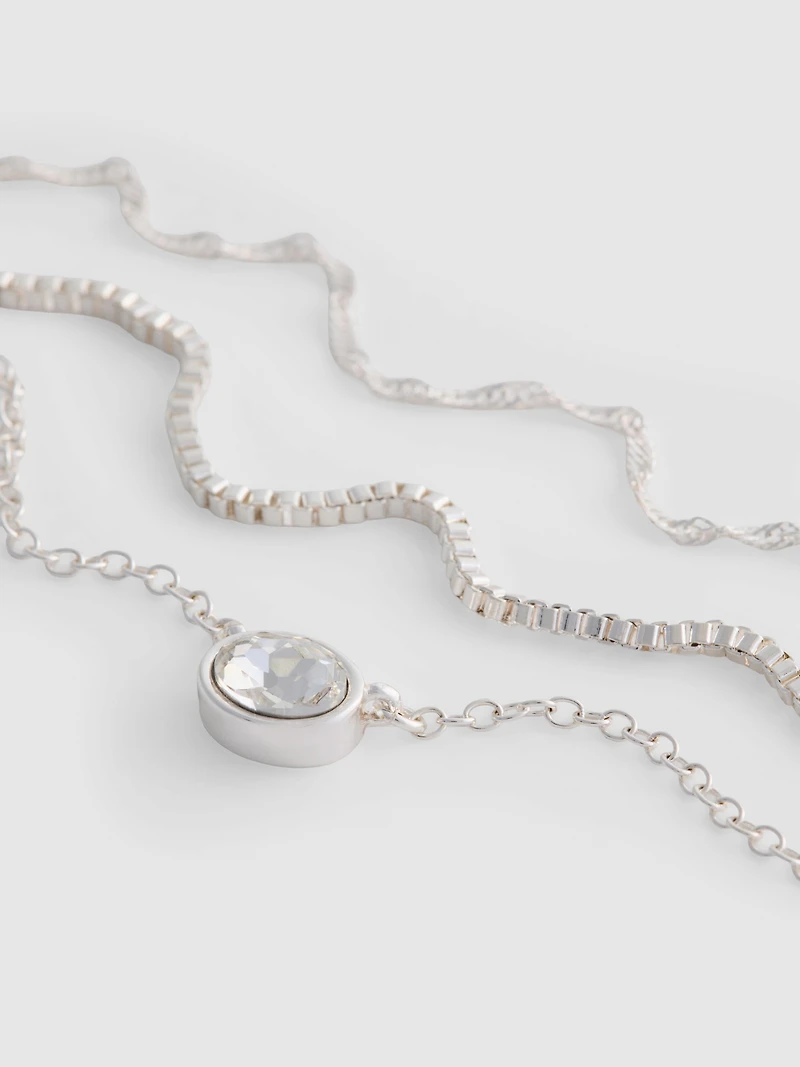 Layered-Chain Pendant Necklace