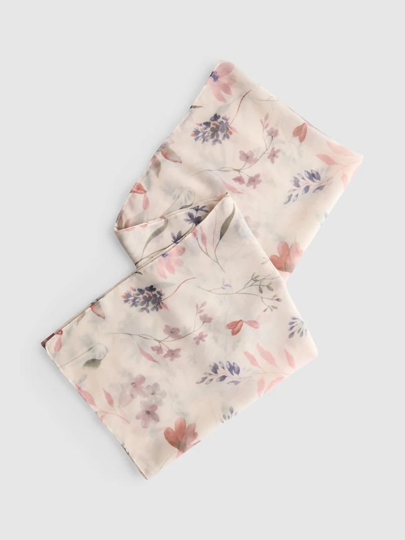 Floral Print Lightweight Scarf