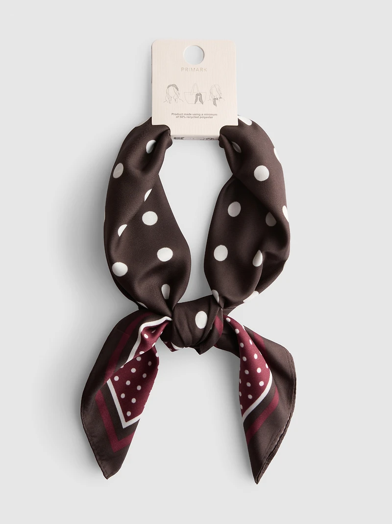 White Polka Dot Scarf