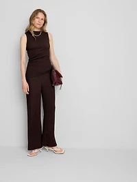 Textured Asymmetrical Lace-Trim Top