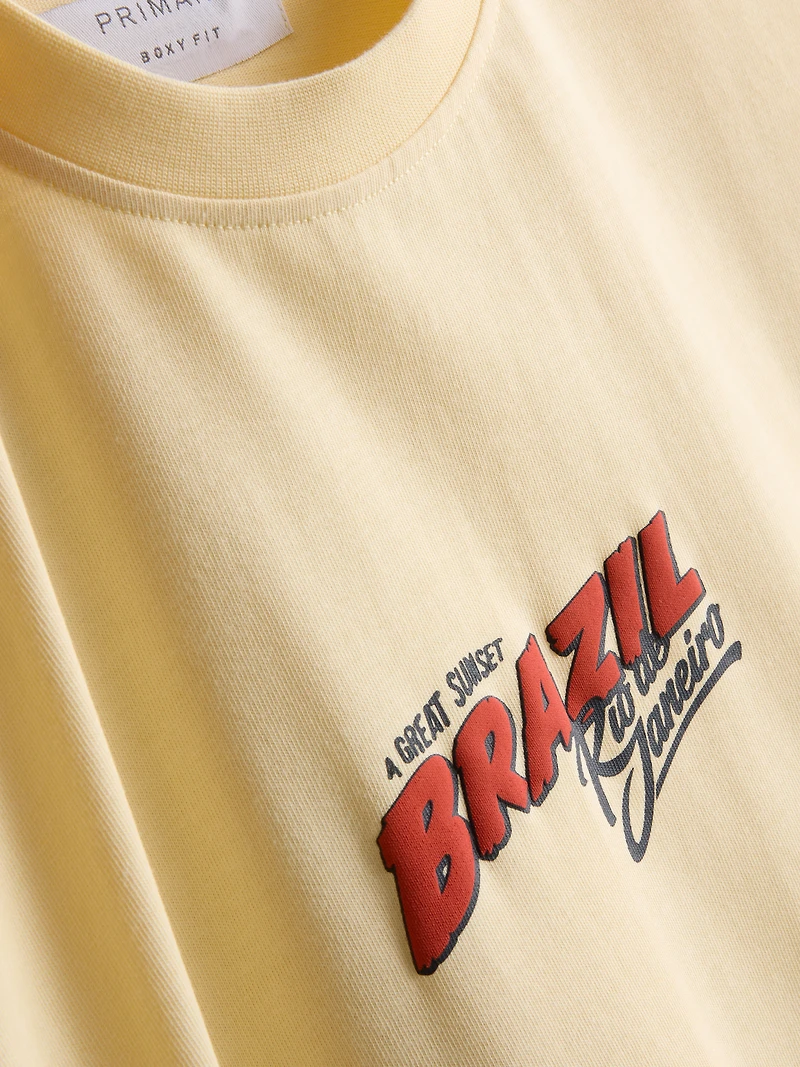 Pure Cotton Brazil Graphic T-Shirt