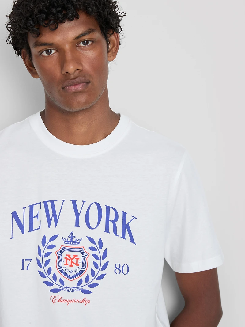 New York Crest Pure Cotton T-Shirt