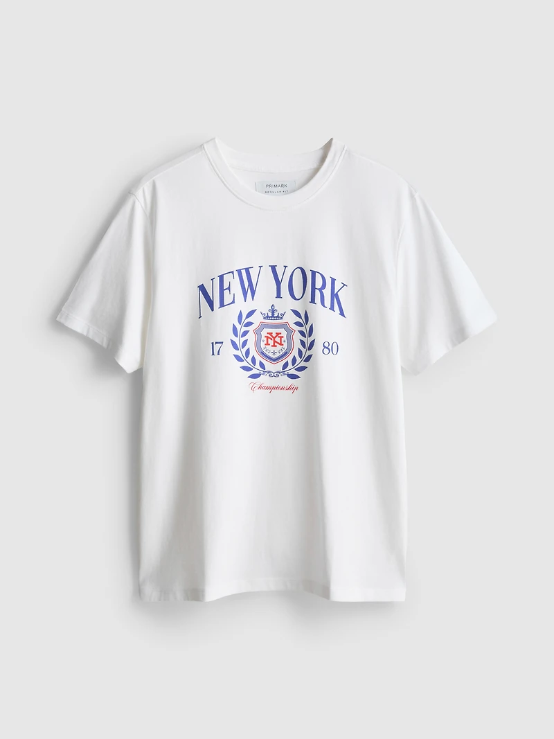 New York Crest Pure Cotton T-Shirt