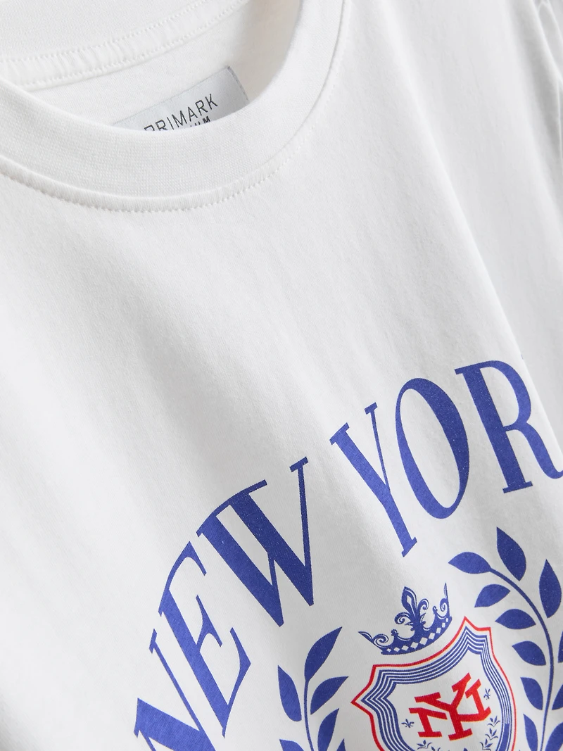New York Crest Pure Cotton T-Shirt
