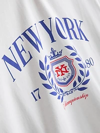 New York Crest Pure Cotton T-Shirt