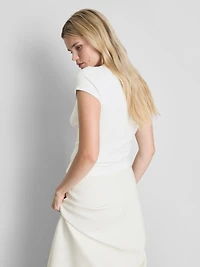 Cotton Rich Button-Up T-Shirt