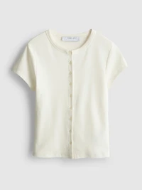 Cotton Rich Button-Up T-Shirt