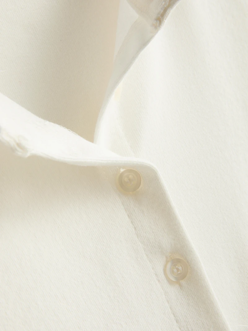 Cotton Rich Button-Up T-Shirt