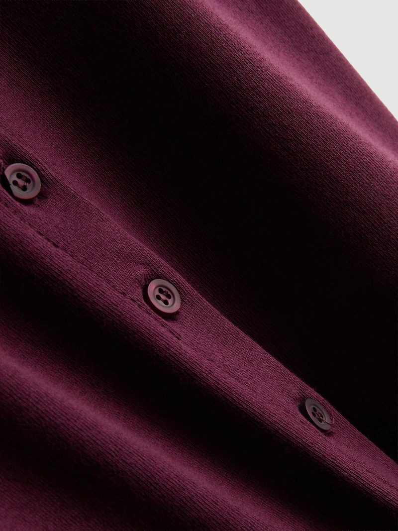 Cotton Rich Button-Up T-Shirt
