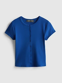 Cotton Rich Button-Up T-Shirt