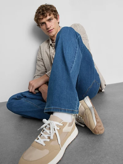 Mid Rise Straight Leg Jeans