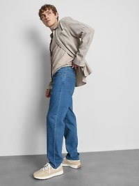 Mid Rise Straight Leg Jeans