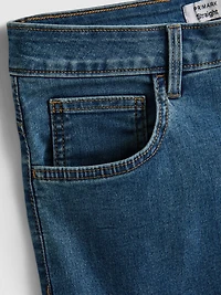 Mid Rise Straight Leg Jeans