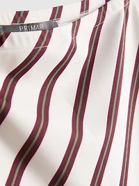 Stripe Asymmetric Midi Skirt
