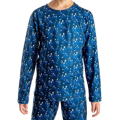Juniors' [3-16] Velvet Fleece Print Crew Top