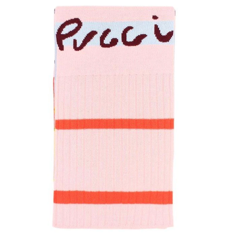 Women's Ribbed Cashmere Colourblock Logo Scarf