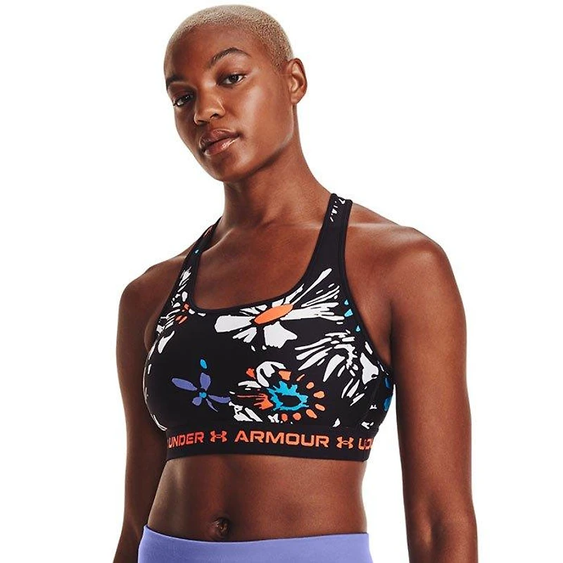 Women's Armour® Mid Crossback Printed Sports Bra