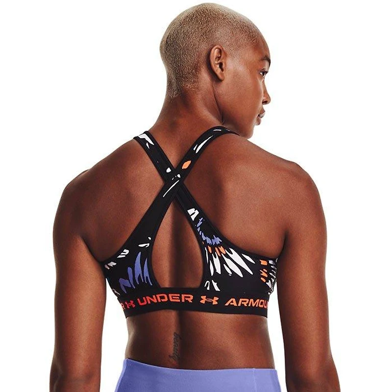 Women's Armour® Mid Crossback Printed Sports Bra