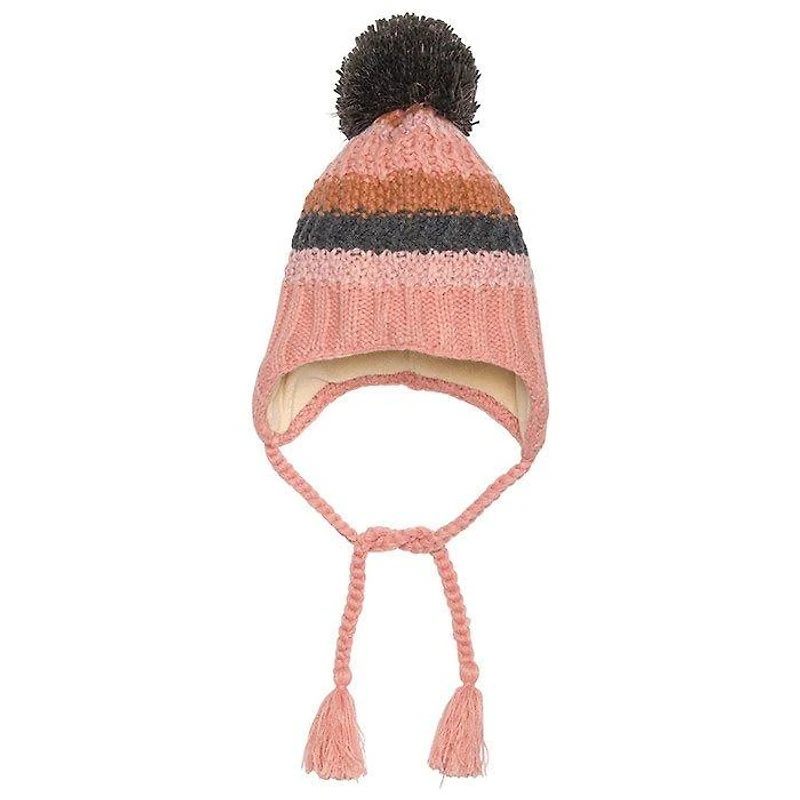 Girls' [2-8] Striped Earflap Knit Hat