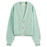 Women's Fuzzy Knit Boxy Cardigan