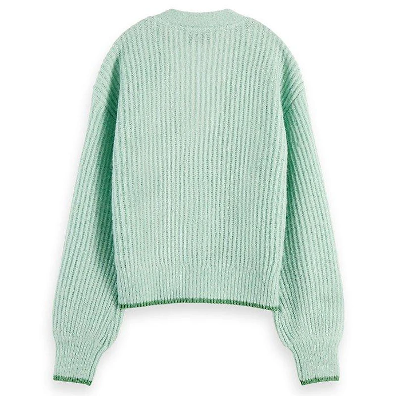 Women's Fuzzy Knit Boxy Cardigan