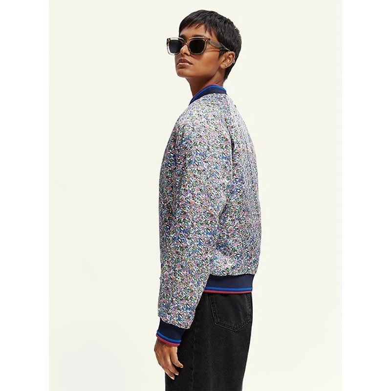 Women's Printed Reversible Padded Bomber Jacket