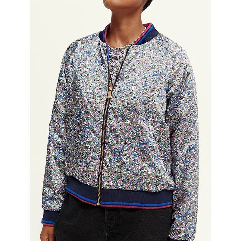 Women's Printed Reversible Padded Bomber Jacket