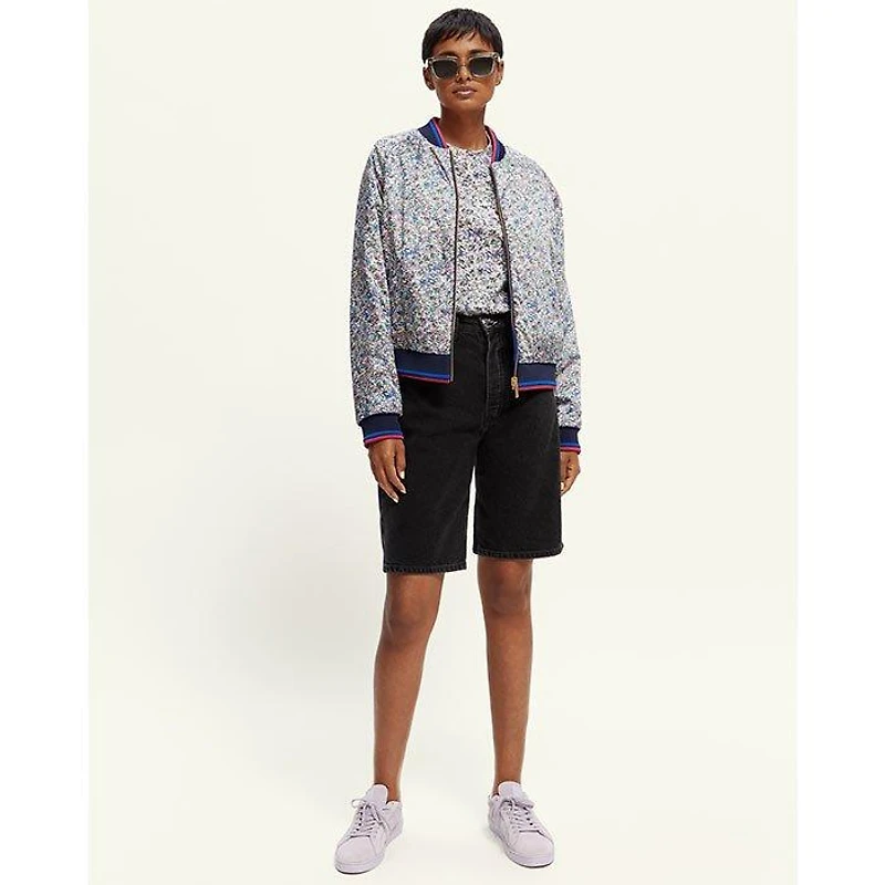 Women's Printed Reversible Padded Bomber Jacket