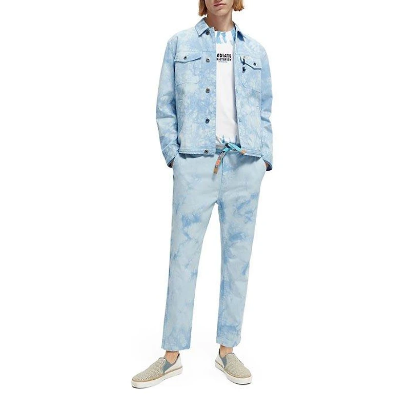 Men's Tie-Dye Denim Trucker Jacket