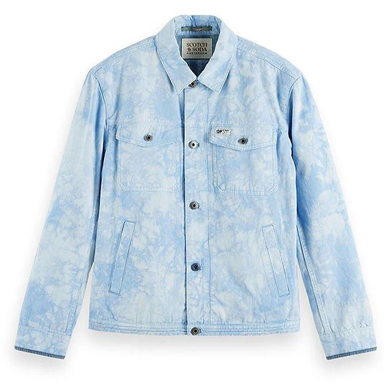 Men's Tie-Dye Denim Trucker Jacket