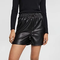 Women's High Rise Faux Leather Short
