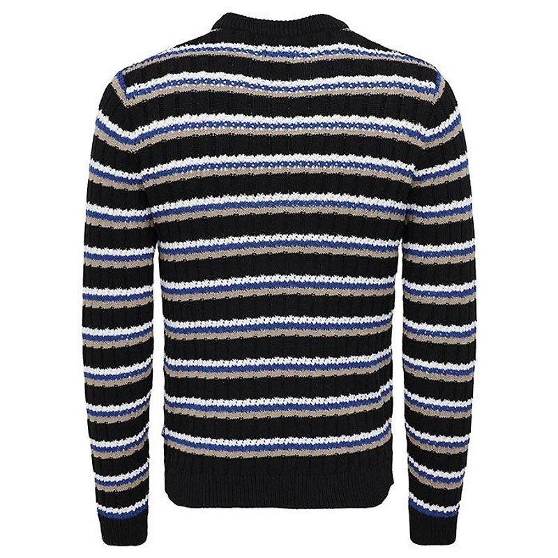 Men's Crochet Stripe Sweater