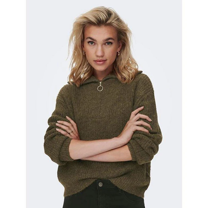 Women's High Neck Knit 1/4-Zip Sweater