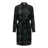Women's Woven Checked Shirt Dress