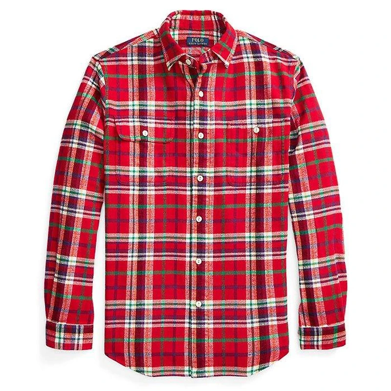 Men's Classic Fit Plaid Flannel Work Shirt