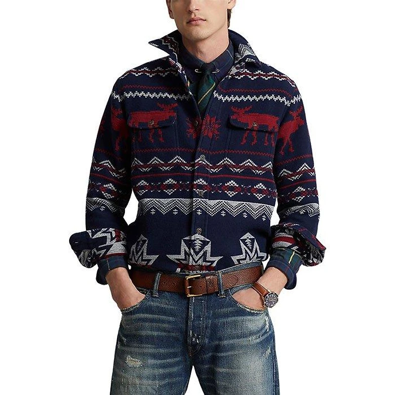 Men's Classic Fit Jacquard Work Shirt