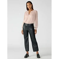 Women's Marine Vegan Leather Crop Pant