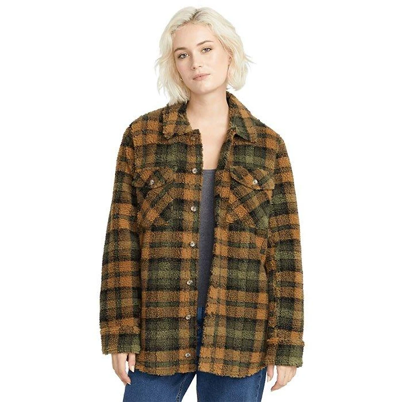 Women's Silent Sherpa Plaid Jacket