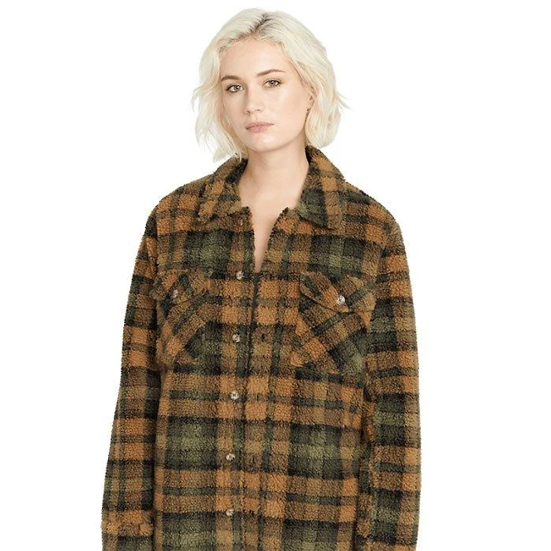 Women's Silent Sherpa Plaid Jacket