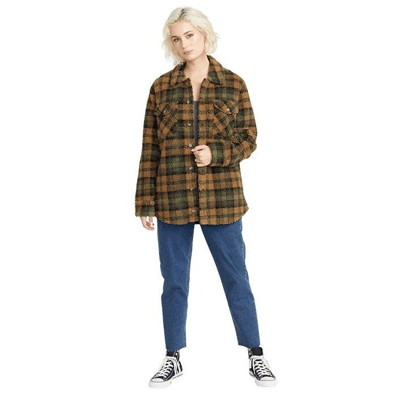 Women's Silent Sherpa Plaid Jacket