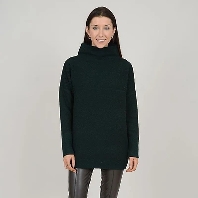 Women's Ribbed Mock Neck Long Sweater
