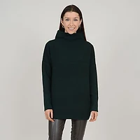 Women's Ribbed Mock Neck Long Sweater