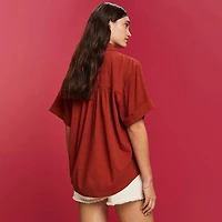 Women's Oversized Crinkle Shirt Blouse