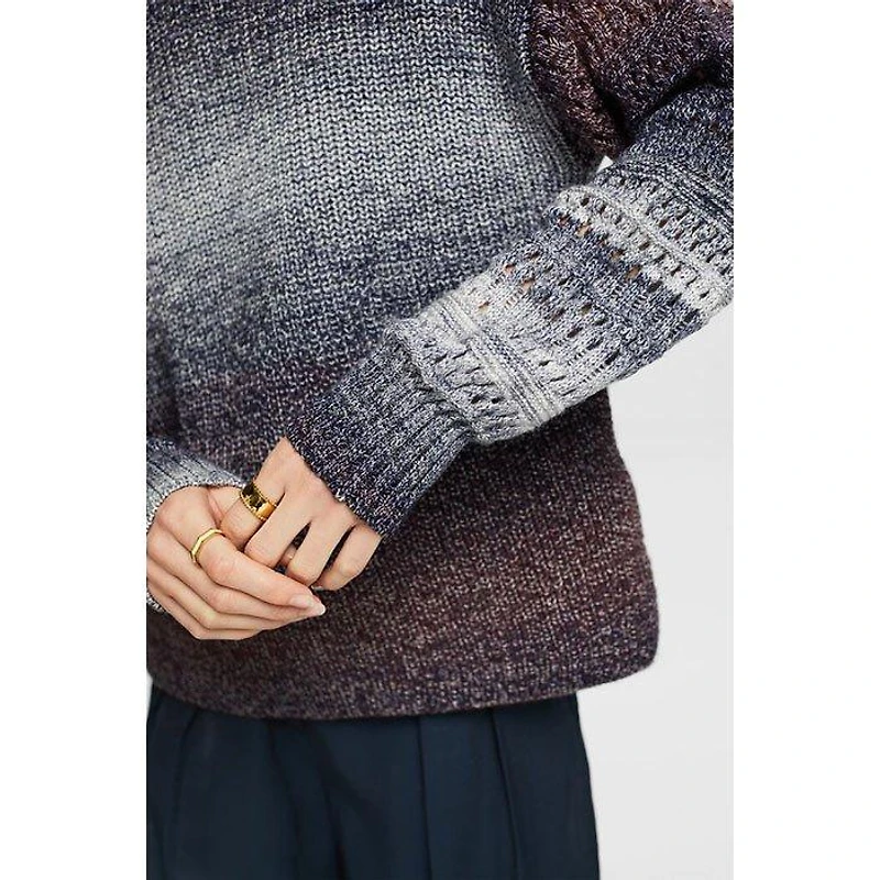 Women's Gradient Open Knit Sweater