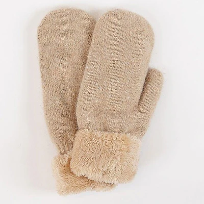 Women's Knit Sherpa-Lined Mitten