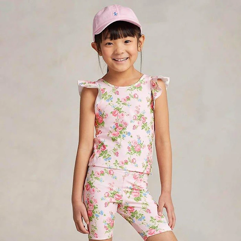 Girls' [2-4] Floral Performance Jersey Top
